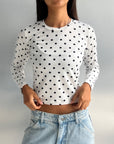 White Polka Dots