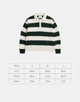 Striped Knit Polo | Dark Green