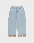 Plaid Hems Jeans