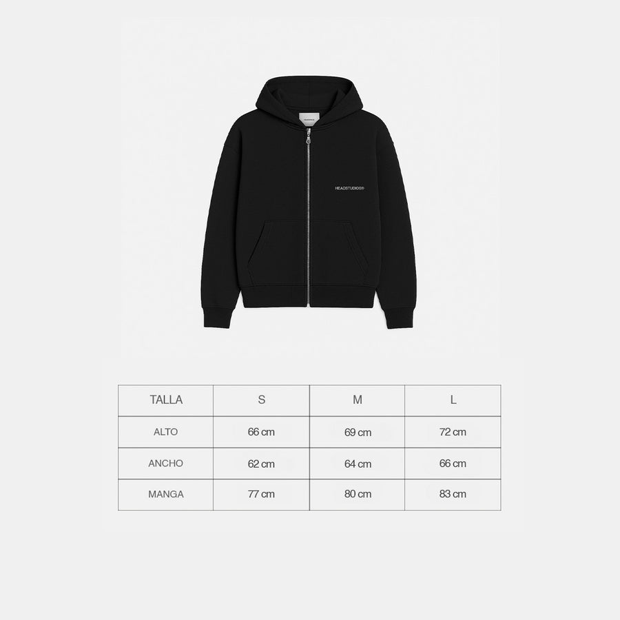 Black Zip Hoodie - Created