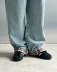 Plaid Hems Jeans