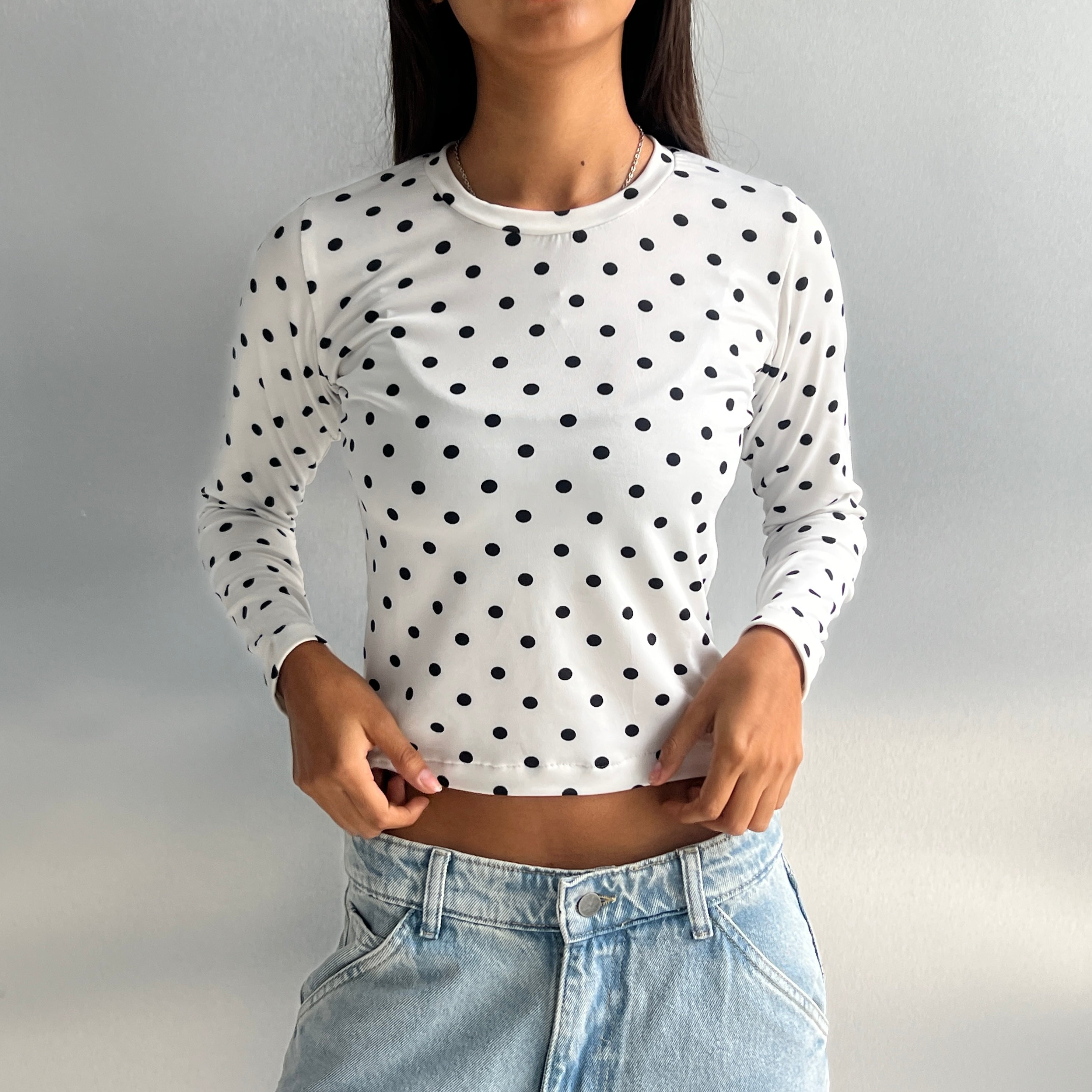 White Polka Dots