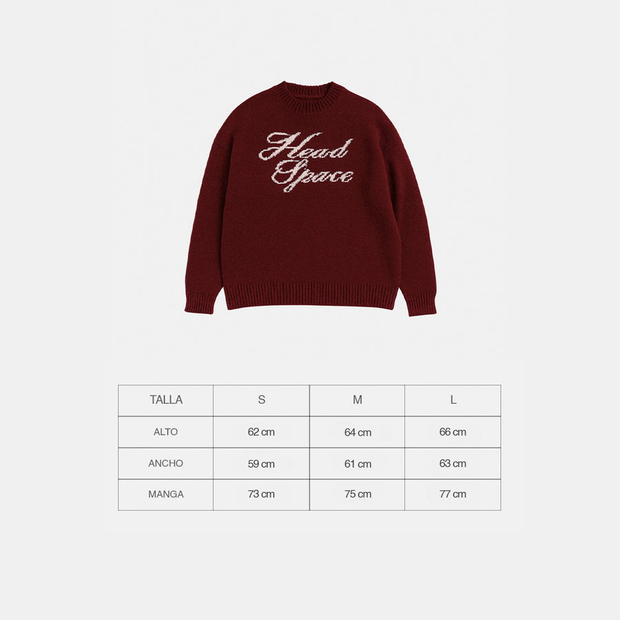 Head Wine Red Knit Sweater