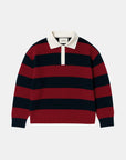 Striped Knit Polo | Red
