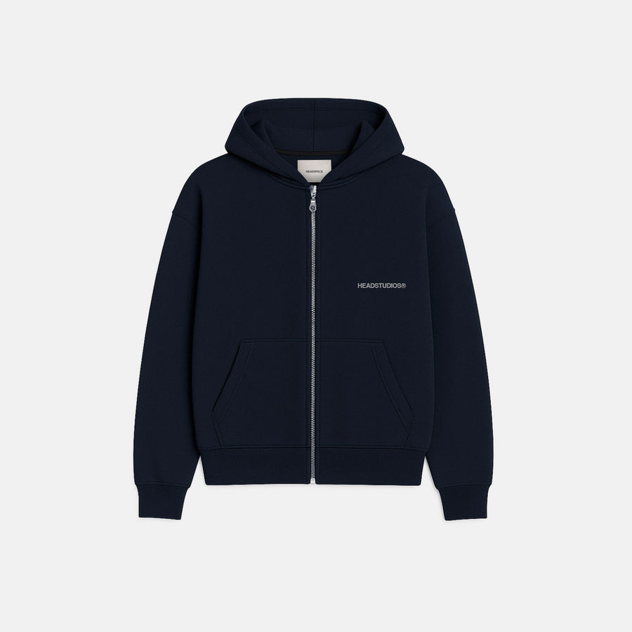 Navy Blue Zip Hoodie - Created