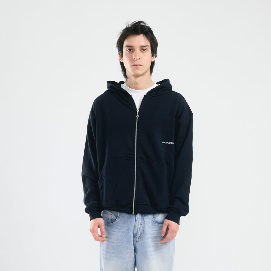 Navy Blue Zip Hoodie - Created