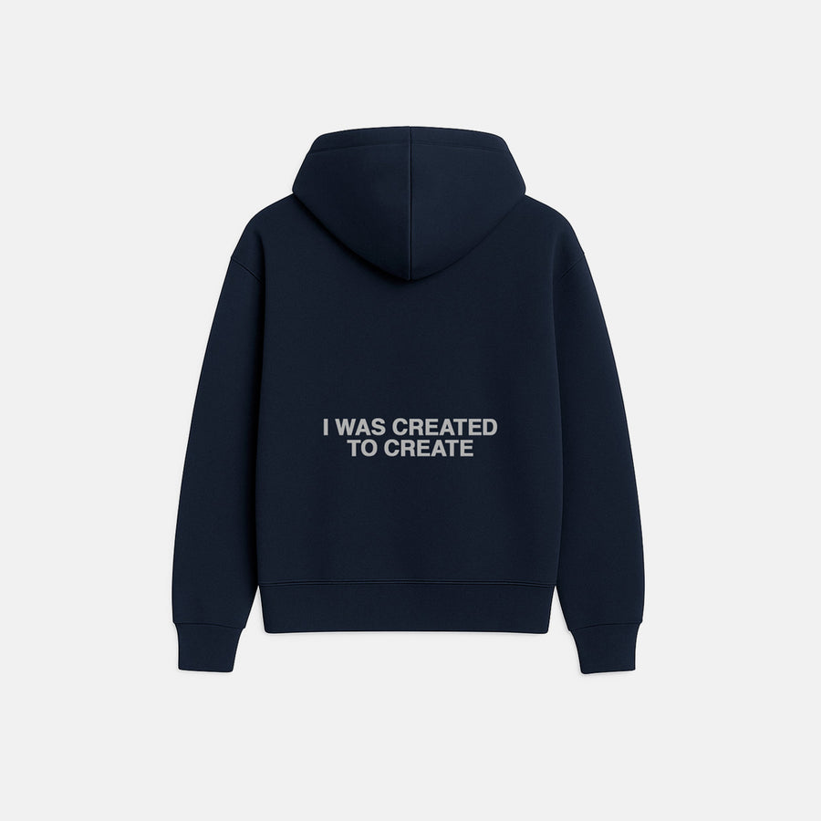 Navy Blue Zip Hoodie - Created