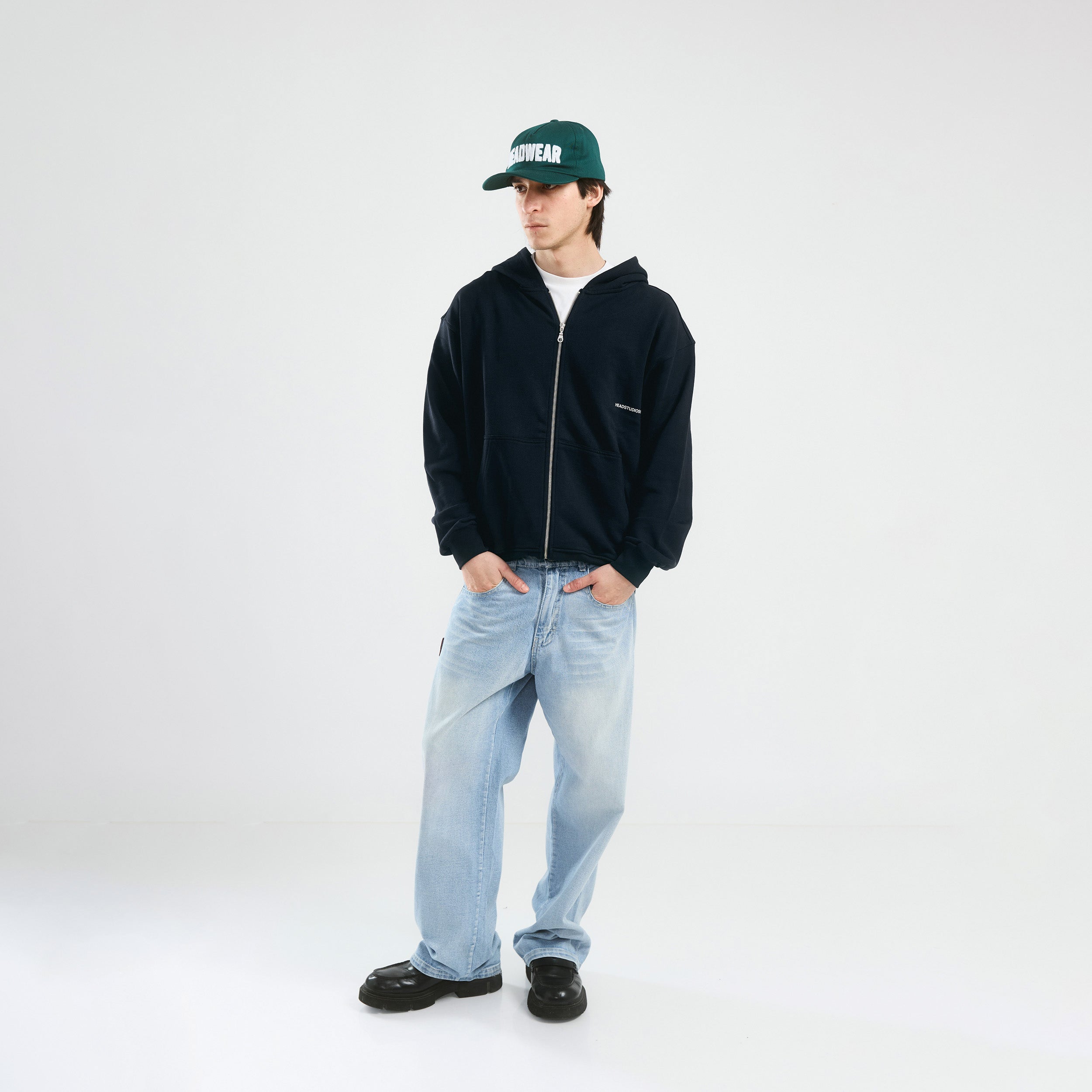 Navy Blue Zip Hoodie - Created