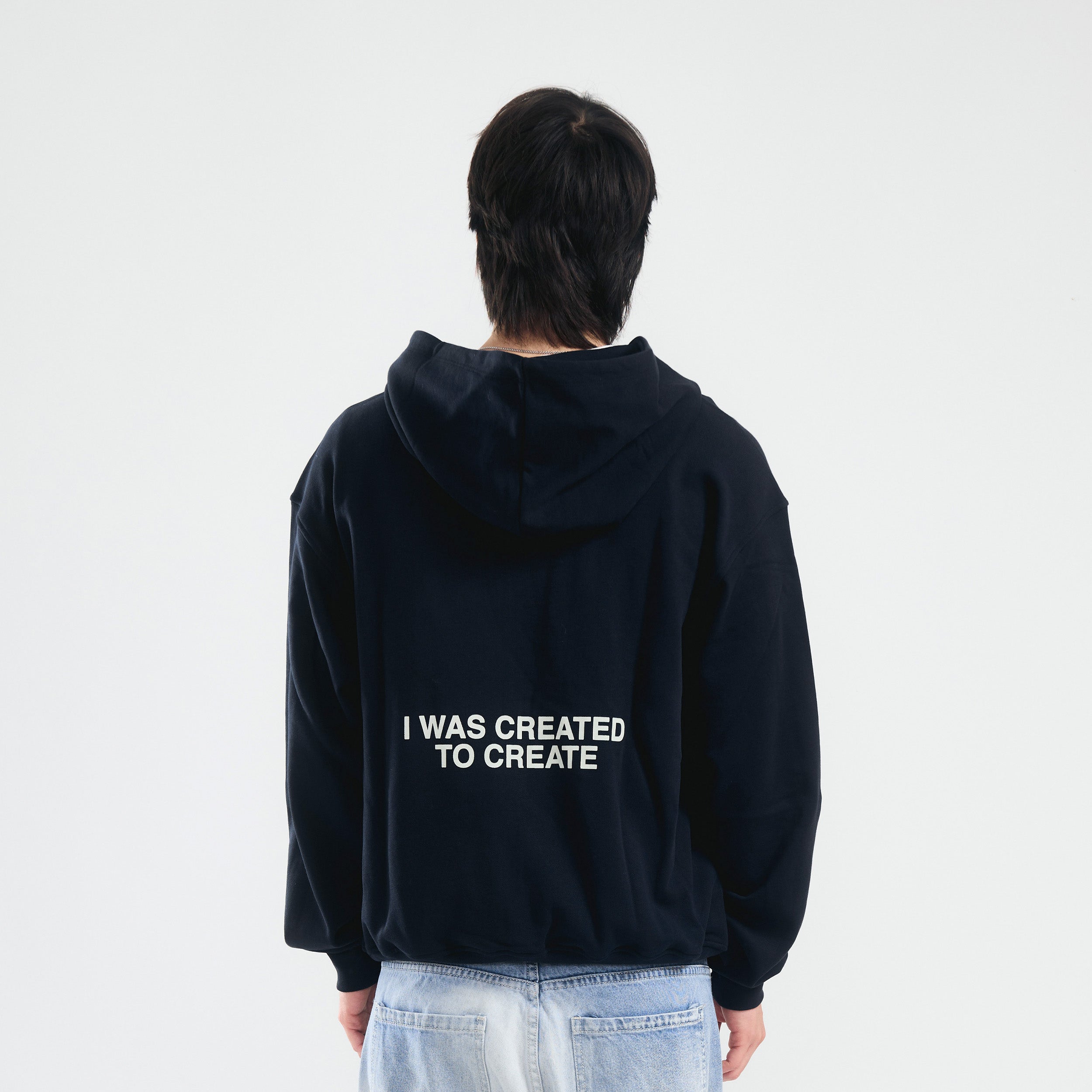 Navy Blue Zip Hoodie - Created