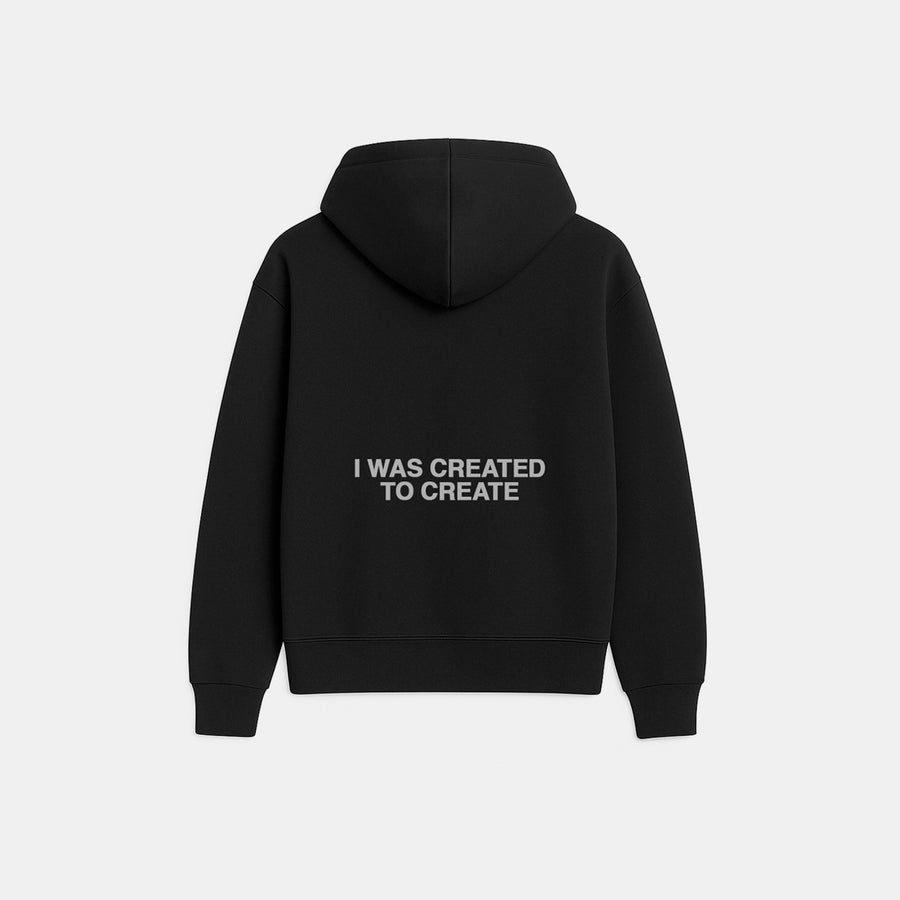 Black Zip Hoodie - Created